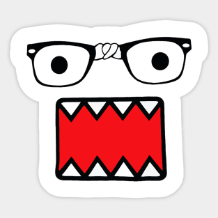 Domo Face Nerd Glasses Sticker